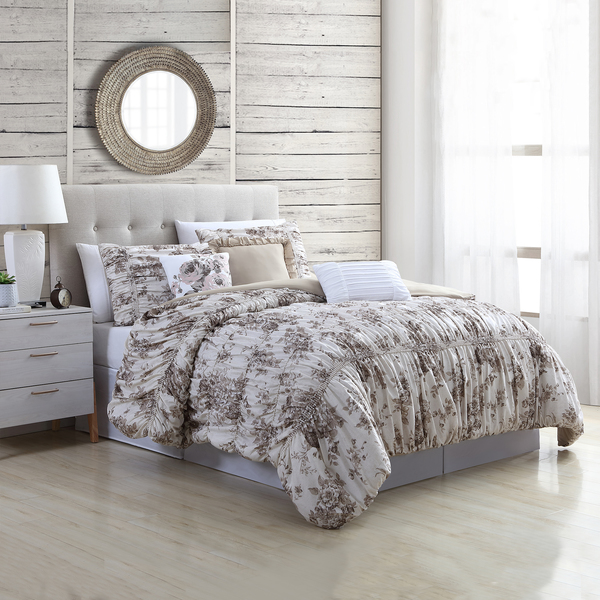 Modern Threads Modern Threads 6-Piece printed textured Comforter set Bounty Floral 3MLTICSE-BFR-KG